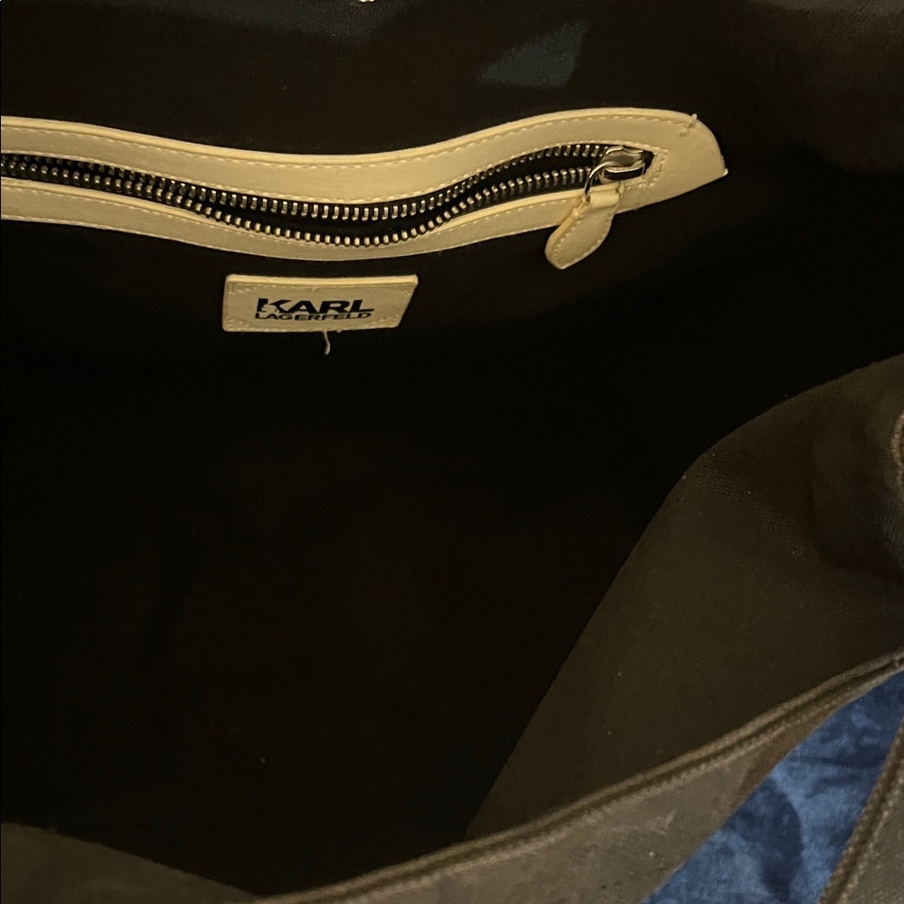 Karl Lagerfeld Black Canvas Tote - Picture 4 of 6
